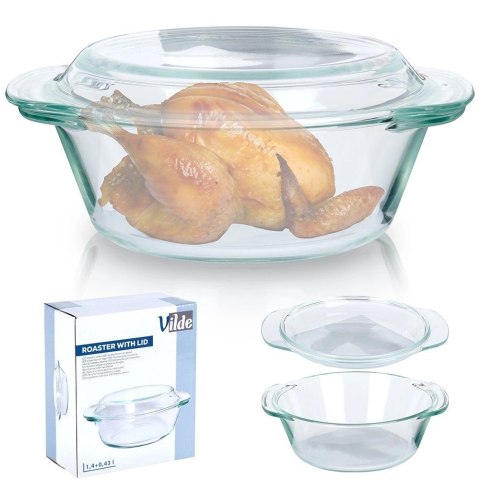 Naczynie żaroodporne z pokrywką szklane 1,4 l+430 ml Naczynie żaroodporne z pokrywką szklane 1,4 l+430 ml