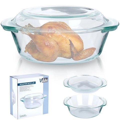 Naczynie żaroodporne z pokrywką szklane 2 l+750 ml Naczynie żaroodporne z pokrywką szklane 2 l+750 ml