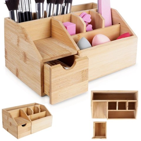 Organizer na kosmetyki do makijażu bambusowy 24x15x11 cm Organizer na kosmetyki do makijażu bambusowy 24x15x11 cm