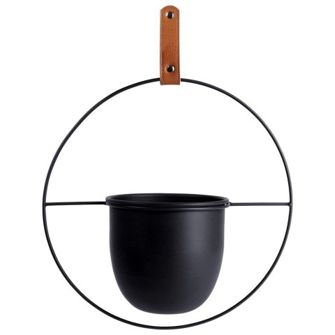 Osłonka na doniczkę wisząca metalowa czarna 30x30 cm Osłonka na doniczkę wisząca metalowa czarna 30x30 cm