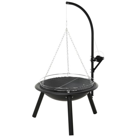 Palenisko ogrodowe metalowe z wiszącym rusztem 50x100 cm Palenisko ogrodowe metalowe z wiszącym rusztem 50x100 cm
