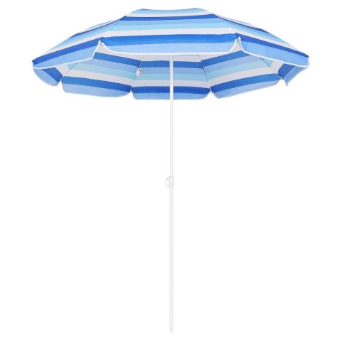 Parasol Plażowy Balkonowy w Paski Regulowany Łamany Solidny ENERO 180 cm Parasol Plażowy Balkonowy w Paski Regulowany Łamany Solidny ENERO 180 cm
