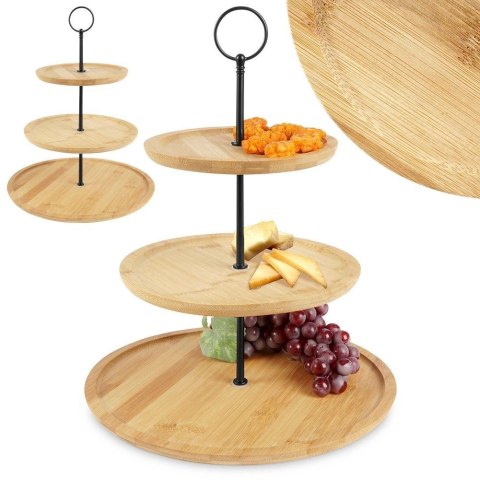 Patera bambusowa 3-piętrowa 35 cm Patera bambusowa 3-piętrowa 35 cm
