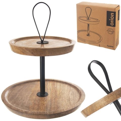 Patera drewniana 2-poziomowa MANGO 30 cm Patera drewniana 2-poziomowa MANGO 30 cm
