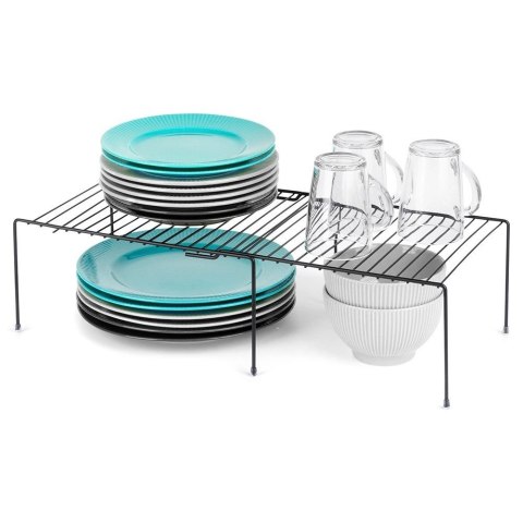 Półka kuchenna metalowa czarna rozsuwana 34,5-48 cm Półka kuchenna metalowa czarna rozsuwana 34,5-48 cm