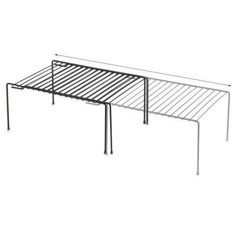 Półka kuchenna metalowa czarna rozsuwana 34,5-48 cm Półka kuchenna metalowa czarna rozsuwana 34,5-48 cm