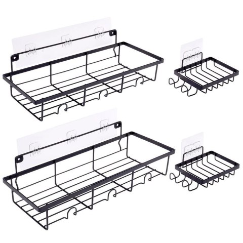 Półka pod prysznic metalowa czarna 4 szt. Półka pod prysznic metalowa czarna 4 szt.