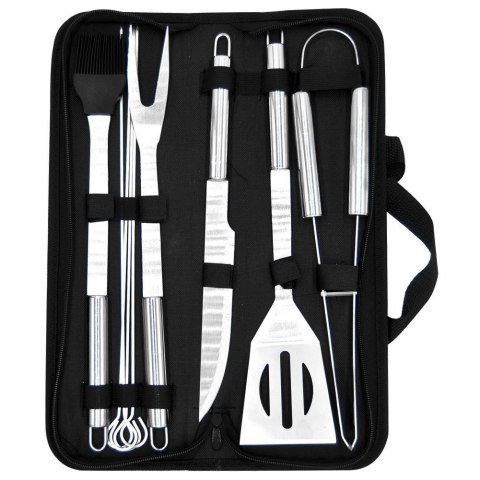 Przybory akcesoria do grillowania w etui / szczypce łopatka widelec nóż zestaw 10 el. Przybory akcesoria do grillowania w etui / szczypce łopatka widelec nóż zestaw 10 el.