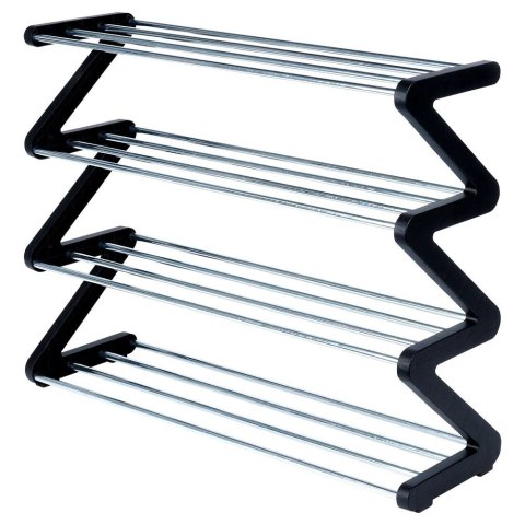 Regał Półka na Buty 4-Poziomowy Pojemny Metalowy Czarny VILDE 61,5x19x50 cm Regał Półka na Buty 4-Poziomowy Pojemny Metalowy Czarny VILDE 61,5x19x50 cm