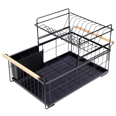 Suszarka na naczynia czarna 2-poziomowa 48x29x28,5 cm Suszarka na naczynia czarna 2-poziomowa 48x29x28,5 cm