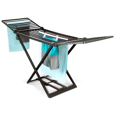 Suszarka na pranie czarna rozkładana XXL 208 cm Suszarka na pranie czarna rozkładana XXL 208 cm