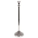 Świecznik na długą świeczkę aluminiowy srebrny 40 cm
