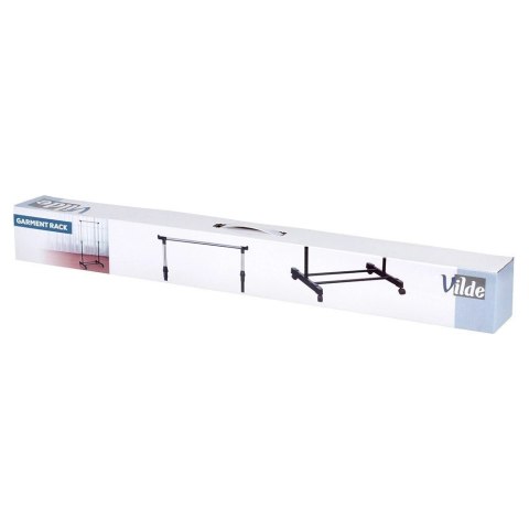 Wieszak na Ubrania Stojący na Kółkach Metalowy Czarny Solidny VILDE 140 cm Wieszak na Ubrania Stojący na Kółkach Metalowy Czarny Solidny VILDE 140 cm