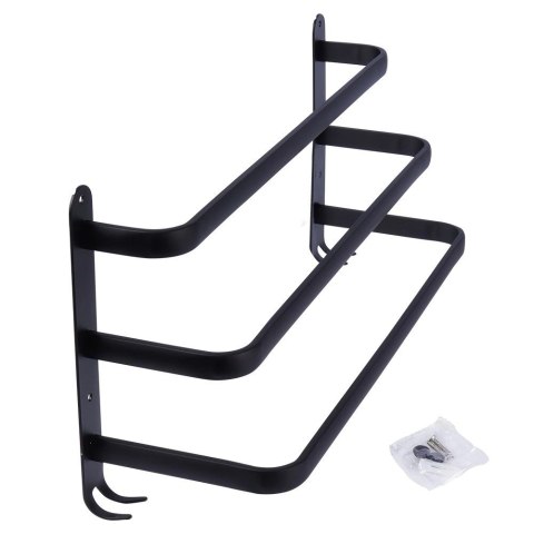 Wieszak na ręczniki aluminiowy czarny 50 cm Wieszak na ręczniki aluminiowy czarny 50 cm