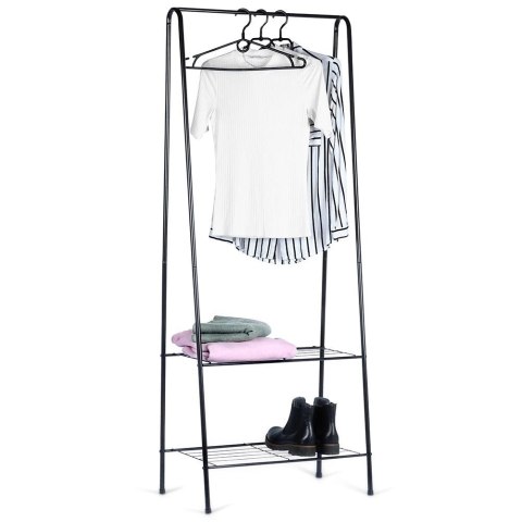 Wieszak stojący na ubrania metalowy czarny 153 cm Wieszak stojący na ubrania metalowy czarny 153 cm