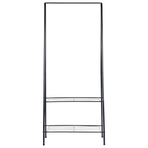 Wieszak stojący na ubrania metalowy czarny 153 cm Wieszak stojący na ubrania metalowy czarny 153 cm