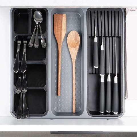Wkład Organizer na Sztućce Nożę do Szuflady Szary Solidny ORION 40 x 40 cm Wkład Organizer na Sztućce Nożę do Szuflady Szary Solidny ORION 40 x 40 cm