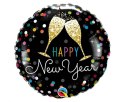 Balon Foliowy Okrągły "Happy New Year", 46 cm Godan