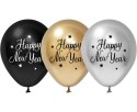 Balony Lateksowe "Happy New Year" - 30 cm, 5 szt. Godan