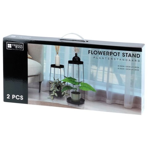 Kwietnik metalowy czarny 2-poziomowy 46 / 58 cm 2 szt. Kwietnik metalowy czarny 2-poziomowy 46 / 58 cm 2 szt.