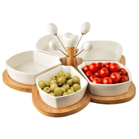 Miseczki na przekąski porcelanowe białe WHITELINE 28,5 cm 10 el. Miseczki na przekąski porcelanowe białe WHITELINE 28,5 cm 10 el.