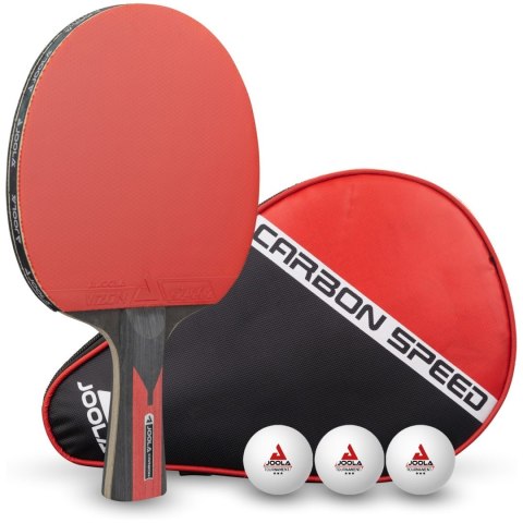 Zestaw Paletka Rakietka do Tenisa Stołowego Pokrowiec Piłeczki JOOLA Carbon Speed Zestaw Paletka Rakietka do Tenisa Stołowego Pokrowiec Piłeczki JOOLA Carbon Speed