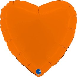 Balon Foliowy - Pomarańczowe Matowe Serce 46 cm, Grabo Grabo