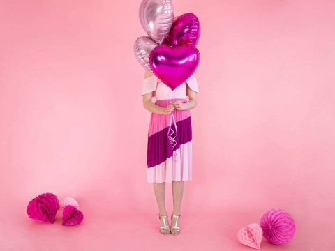 Balon foliowy Serce Jasny Róż, 45cm Partydeco Balon foliowy Serce Jasny Róż, 45cm Partydeco