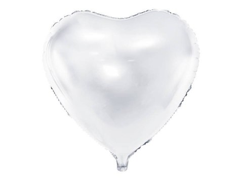 Balon foliowy Serce białe, 45cm Partydeco Balon foliowy Serce białe, 45cm Partydeco