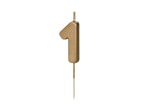 Świeczka urodzinowa Cyferka 1, złota, 5,5cm Partydeco Świeczka urodzinowa Cyferka 1, złota, 5,5cm Partydeco