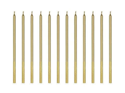 Świeczki urodzinowe gładkie, złote, 14 cm Partydeco Świeczki urodzinowe gładkie, złote, 14 cm Partydeco