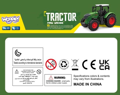 WOOPIE Traktor Ciągnik Gumowe Koła Zielony WOOPIE Traktor Ciągnik Gumowe Koła Zielony