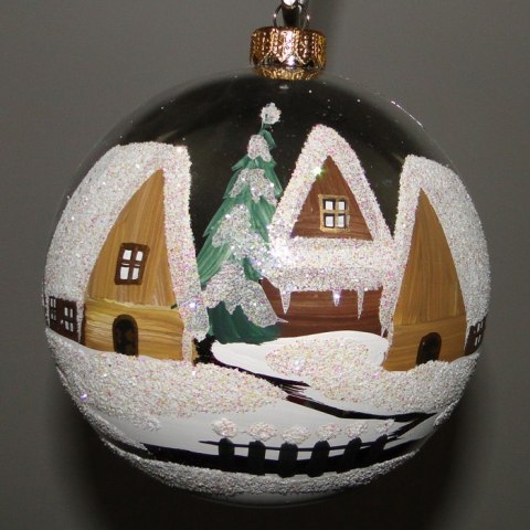 Bombka dekorowana 12cm ornament pejzaż | D01120 Bombka dekorowana 12cm ornament pejzaż | D01120