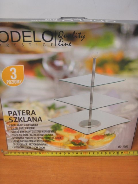 Patera 3-poziomy szklana kwadrat OD1202 Patera 3-poziomy szklana kwadrat OD1202