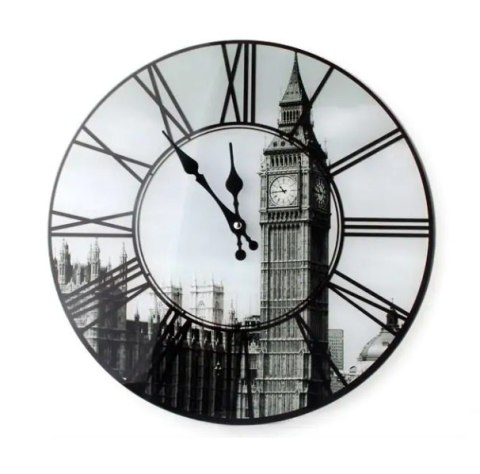 Zegar ścienny szklany 30x4cm BIG BEN Zegar ścienny szklany 30x4cm BIG BEN