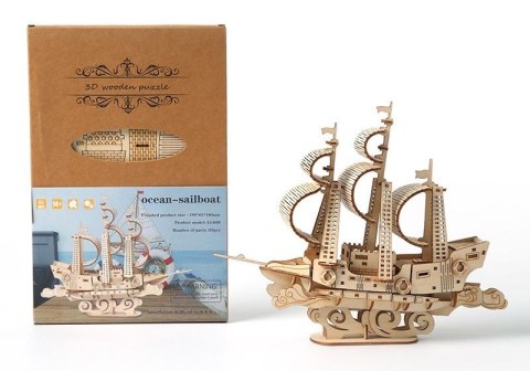 DREWNIANE PUZZLE MODEL 3D - STATEK DIY 7+ DREWNIANE PUZZLE MODEL 3D - STATEK DIY 7+
