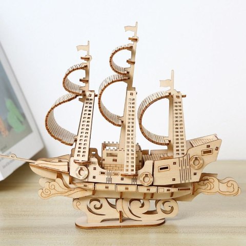 DREWNIANE PUZZLE MODEL 3D - STATEK DIY 7+ DREWNIANE PUZZLE MODEL 3D - STATEK DIY 7+