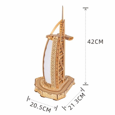 DREWNIANE PUZZLE 3D BURJ AL ARAB 42cm BURDŻ AL ARAB DIY 8+ DREWNIANE PUZZLE 3D BURJ AL ARAB 42cm BURDŻ AL ARAB DIY 8+