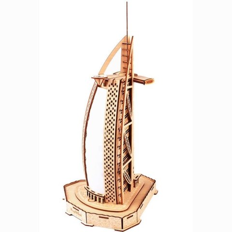 DREWNIANE PUZZLE 3D BURJ AL ARAB 42cm BURDŻ AL ARAB DIY 8+ DREWNIANE PUZZLE 3D BURJ AL ARAB 42cm BURDŻ AL ARAB DIY 8+