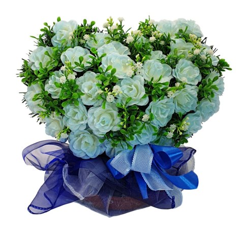 STROIK SERCE 33cm x 27cm NA MAŁY GRÓB KOMPOZYCJA RÓŻ SERDUSZKO NA CMENTARZ STROIK SERCE 33cm x 27cm NA MAŁY GRÓB KOMPOZYCJA RÓŻ SERDUSZKO NA CMENTARZ