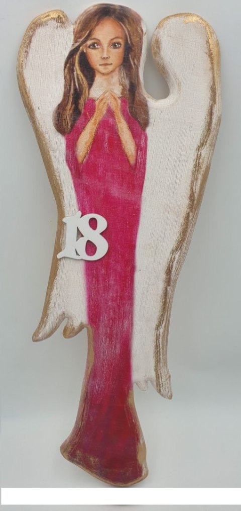 Anioł drewniany 18 urodziny 50 cm Anioł drewniany 18 urodziny 50 cm