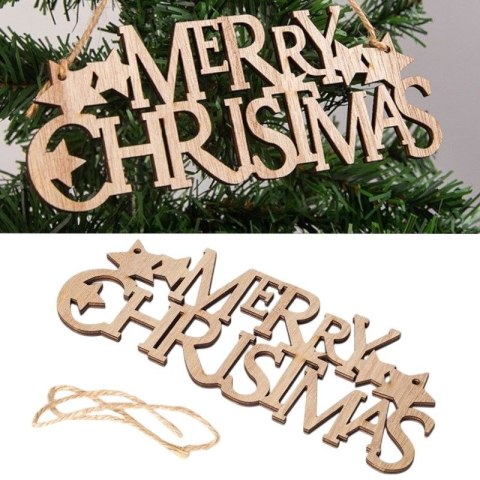 DREWNIANA ZAWIESZKA NAPIS NA CHOINKĘ MERRY CHRISTMAS WESOŁYCH ŚWIĄT DREWNIANA ZAWIESZKA NAPIS NA CHOINKĘ MERRY CHRISTMAS WESOŁYCH ŚWIĄT