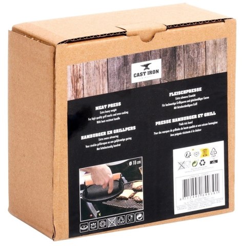 Prasa do Formowania Smash Burgerów Żeliwna ORION 18 cm Prasa do Formowania Smash Burgerów Żeliwna ORION 18 cm