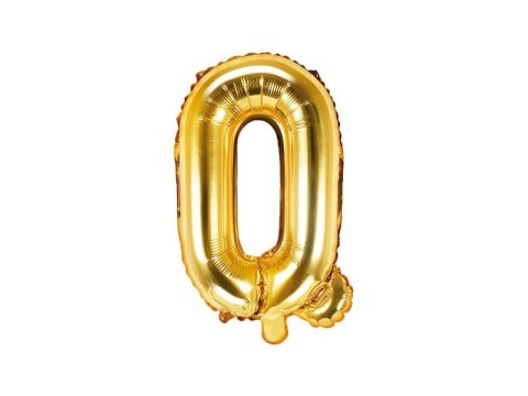 Balon foliowy Litera Q Ó 35cm, Złota Partydeco Balon foliowy Litera Q Ó 35cm, Złota Partydeco