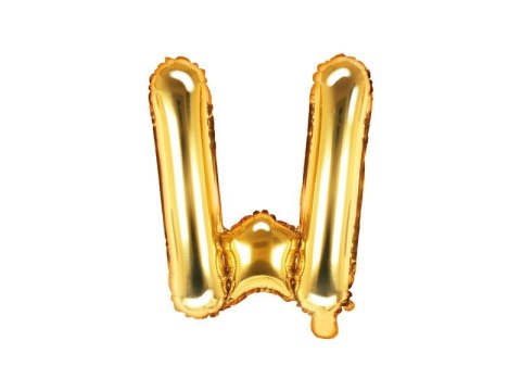 Balon foliowy Litera W 35cm, Złota Partydeco Balon foliowy Litera W 35cm, Złota Partydeco