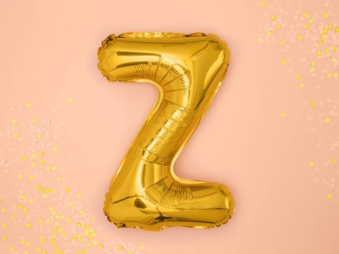 Balon foliowy Litera Z 35cm, Złota Partydeco Balon foliowy Litera Z 35cm, Złota Partydeco