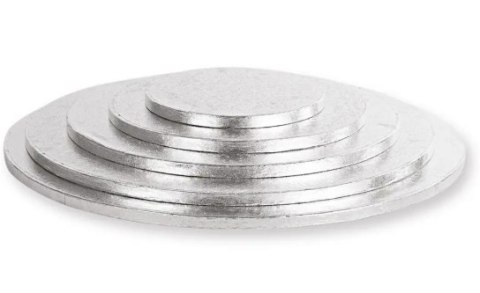 Podkład pod tort srebrny okrągły 25 cm x 1,2 cm H - 0924 Podkład pod tort srebrny okrągły 25 cm x 1,2 cm H - 0924