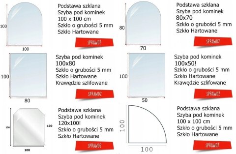 Podstawa szklana hartowana - szyba pod Piec lub Kominek 80x70 cm CZARNA Podstawa szklana hartowana - szyba pod Piec lub Kominek 80x70 cm CZARNA