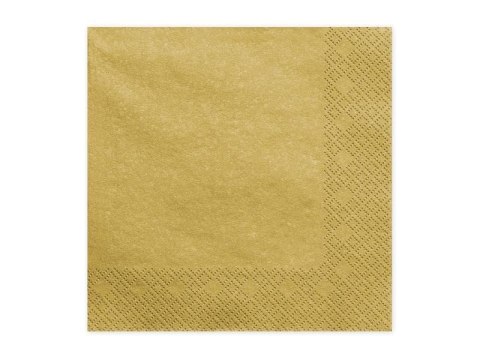 Serwetki trójwarstwowe, złoty metalizowany, 33x33cm (1 op. / 20 szt.) Partydeco Serwetki trójwarstwowe, złoty metalizowany, 33x33cm (1 op. / 20 szt.) Partydeco