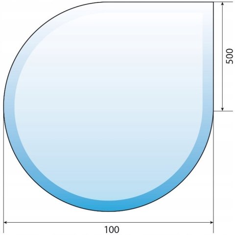 Szyba podstawa hartowana pod kominek 100 x 100 łza Szyba podstawa hartowana pod kominek 100 x 100 łza